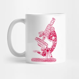 Scientific Microscope Line Drawing (Beetle Crimson) Mug